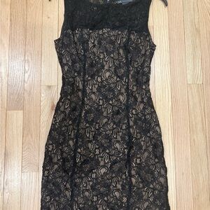 Armani Exchange Black Floral Lace Midi Dress